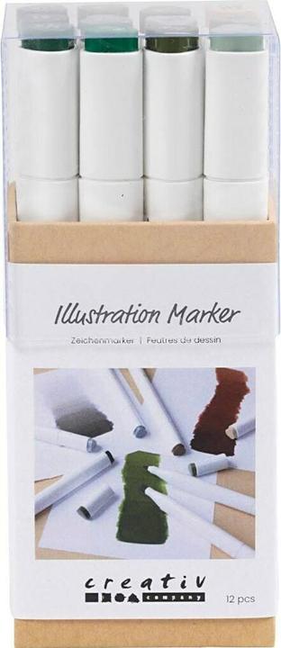 Creativ Company Kalligraphiemarker 1+ 8 mm, 12 Stück, Naturfarben (12x)