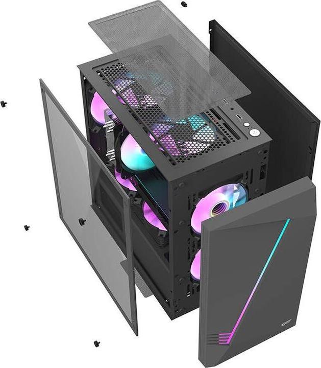 Actual product image Darkflash Tech Computer case Aigo AL390 RGB fan (black) (ITX)