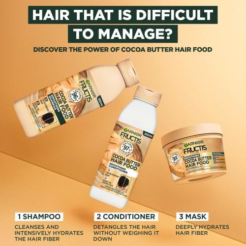 Actual product image Garnier Hair Food Cocoa Butter (Shampoo) 350 ml (L) (350 ml, Liquid shampoo)