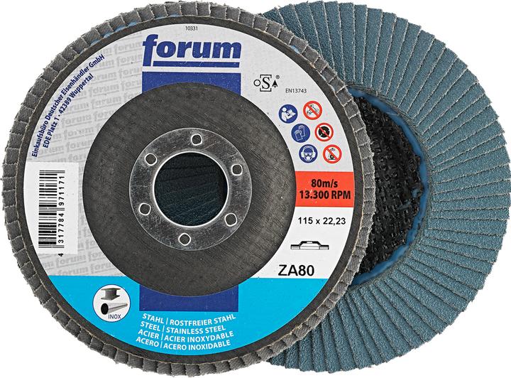 Produktbild Forum Professional Solutions Fächerschleifscheibe 115 mm gerade ZK 80 (80)