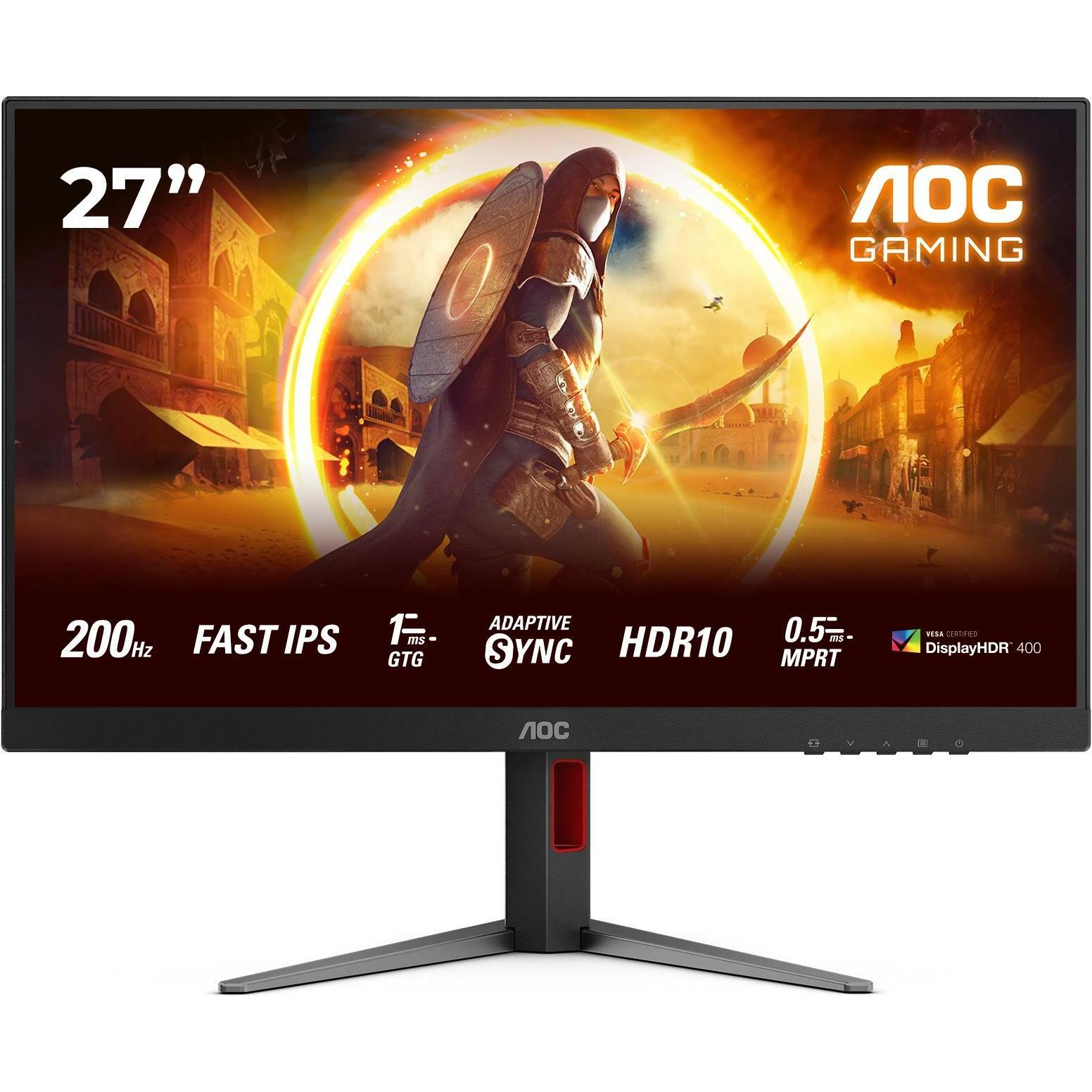 AOC 27G4HA (1920 x 1080 Pixel, 27"), Monitor, Schwarz, Rot