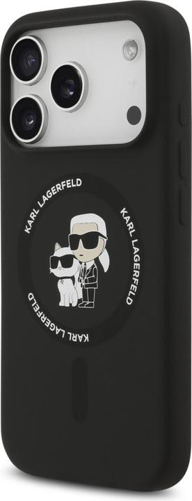 Actual product image Karl Lagerfeld - Silicone Ring MagSafe (KLHMP17XSCMKCRHK) - iPhone 17 Pro Max - Black Karl&Choupette (Apple iPhone 17 Pro Max)