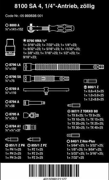 Image du produit Wera 8100 SA 4 Jeu cliquet Zyklop Speed