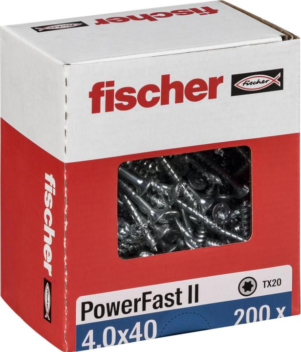 Produktbild Fischer PowerFast II 4,0x40 SK TX TG blvz 200 (200 Schrauben pro Stück)