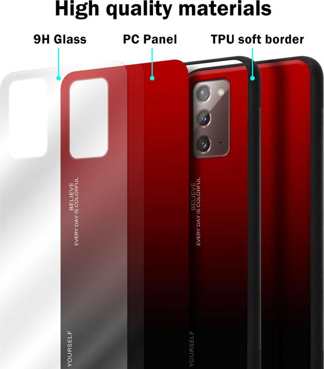 Actual product image Cadorabo Bumper Case for Samsung Galaxy NOTE 20 TPU 2 Farben Glas (Samsung Galaxy Note 20)