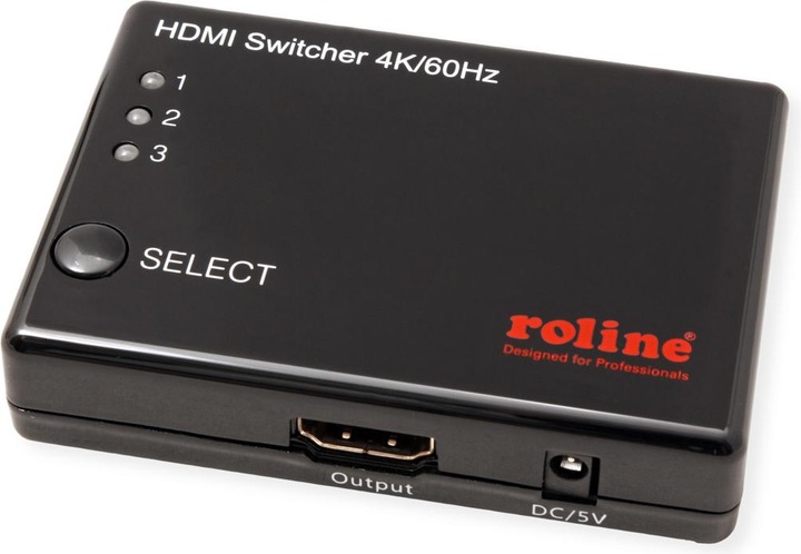 Actual product image Roline 4K HDMI Switch, 3-way