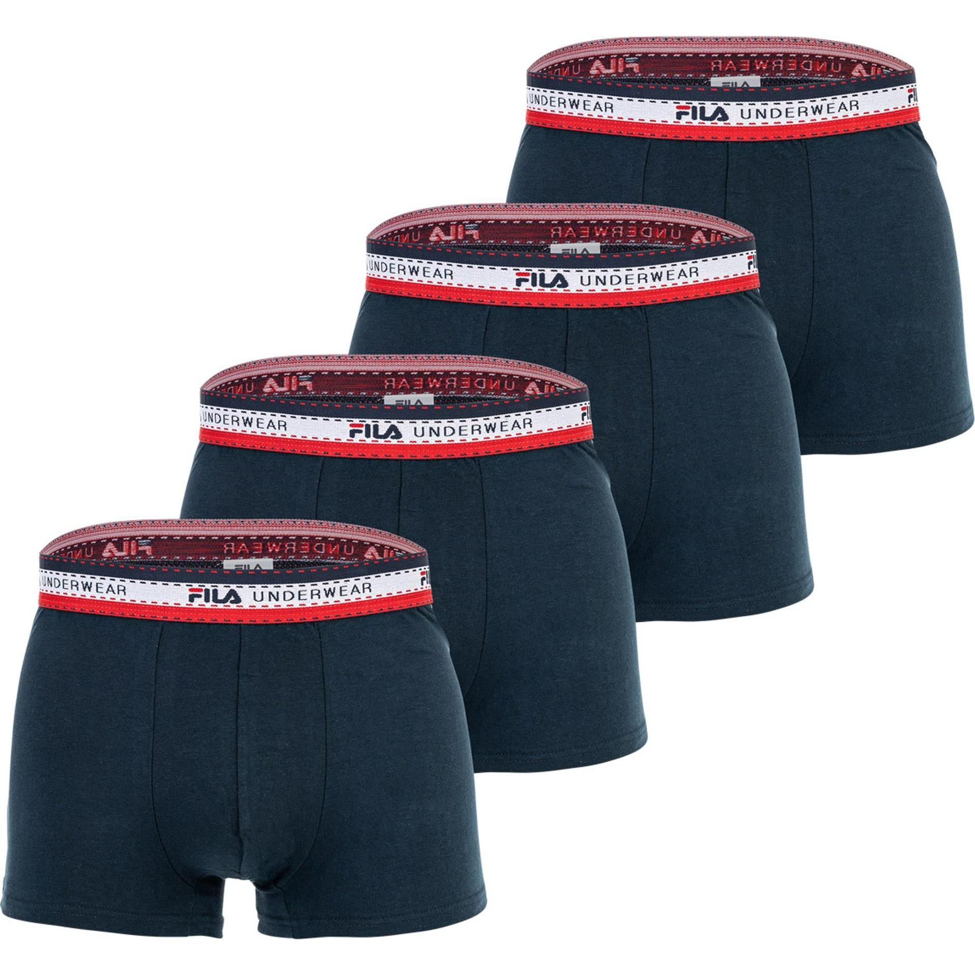 FILA, Herren, Unterhosen, Boxershort Casual Stretch, Blau, (XL, 4er Pack)
