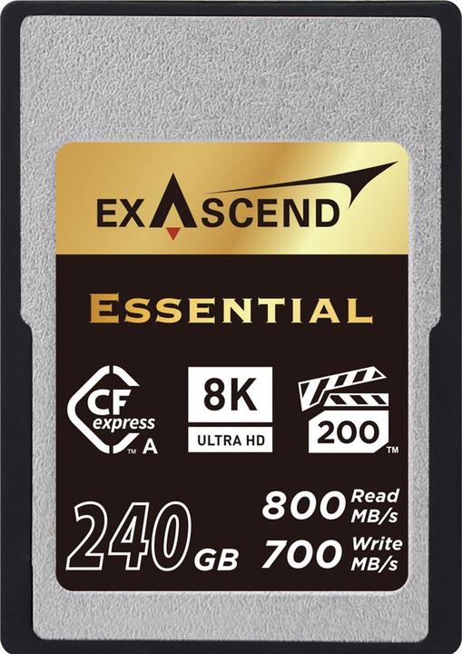 Actual product image Exascend CFexpress Card Type A 240GB R800/W700 Essential Series (new) (240 GB, CFexpress type A)
