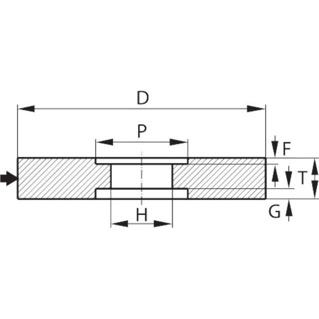 Thumbnail - Tyrolit, Schleifmittel, Präzisions-Flachschleifscheibe DxTxH (mm), 300x50x76,2, Typ: A60 (A60)