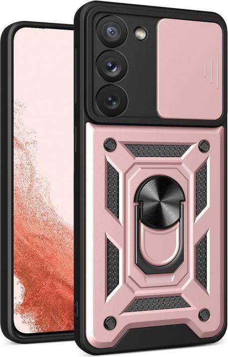 Hurtel Hybrid Armor Camshield Hülle für Samsung Galaxy S23+ Panzerhülle mit Kameraabdeckung Pink (Samsung Galaxy S23+)