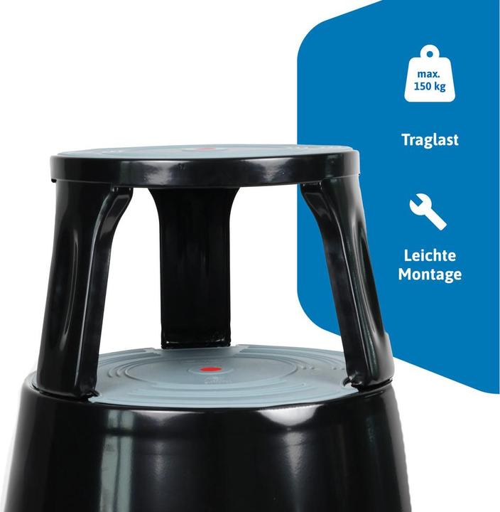 Actual product image Dönges Roller stool, metal, black