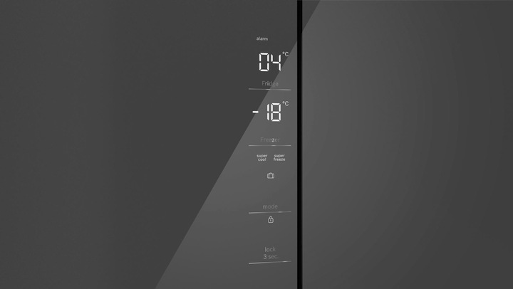Actual product image Bosch Hausgeräte Series 4, Multi-door fridge-freezer, glass front, 189.5 x 85.5 cm, grey, KMC85LEEA (547 l)