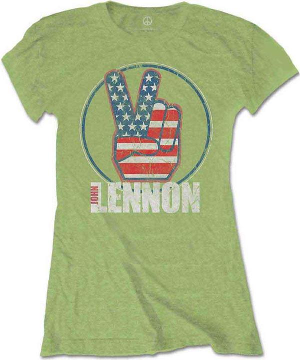 John Lennon Peace Fingers US Flag (Girlie)