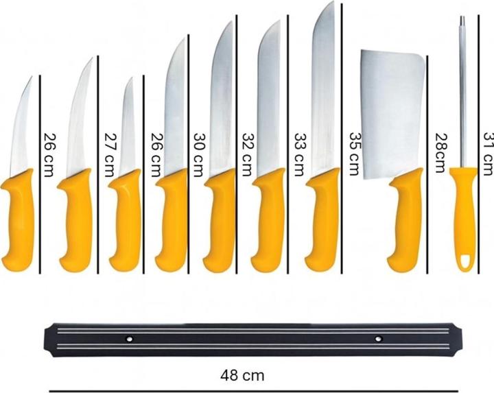 Produktbild Messermann Profi Fleischermesser-Set mit Magnetstreifen (23 cm)