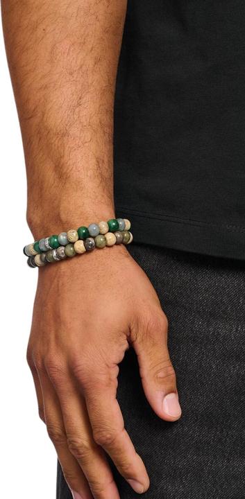 Immagine prodotto Thomas Sabo Armband Labradorit und Crocodile Jasper (19 cm, Argento sterling)