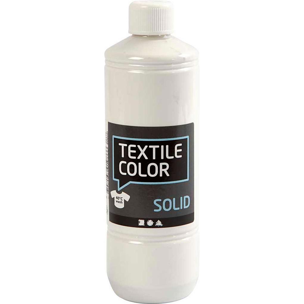 Creativ Company, Künstlerfarbe + Bastelfarbe, Textilfarbfarbe – Deckweiss, 500 ml (Deckweiss, 500 ml)