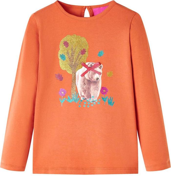 Produktbild VidaXL Kinder-Langarmshirt Dunkelorange 128,Material: 95 (128)