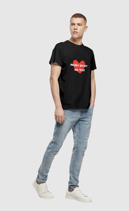 Produktbild Merchcode Peace - Red Heart Black Basic T-Shirt - 112229 (XXL)