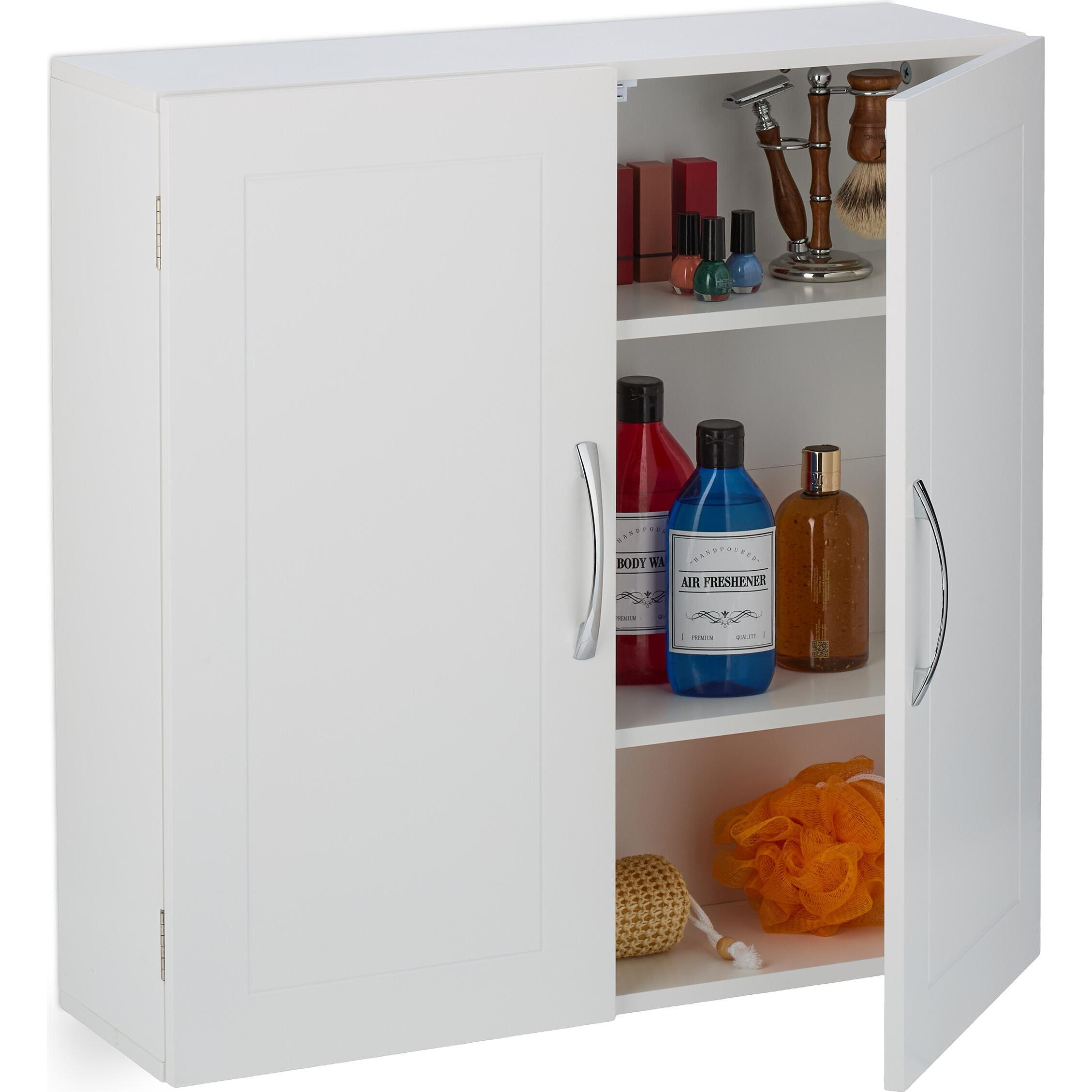 Relaxdays, Armadietto bagno, Hängender Badschrank mit 2 Türen (60 x 18 x 60 cm)