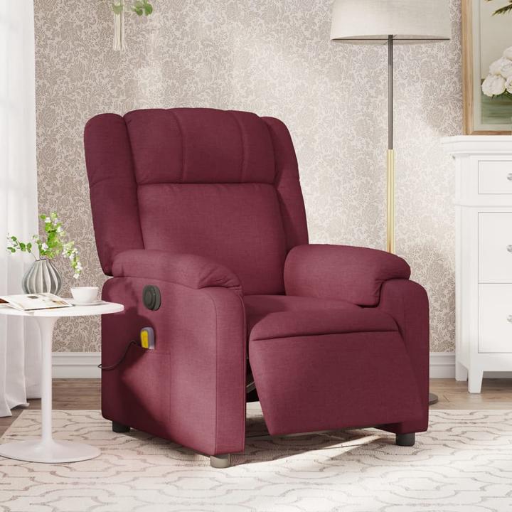 Immagine prodotto vidaXL Poltrona massaggiante in tessuto rosso vino,Colore: Rosso vino,Materiale: Tessuto