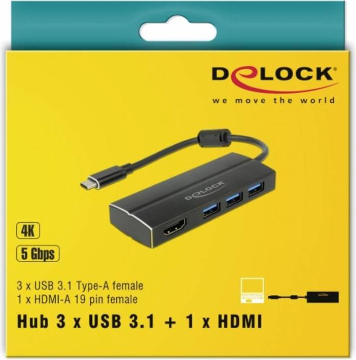 Produktbild Delock USB 3.0 Adapter (USB-C, 3 Ports)
