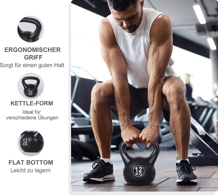 Produktbild Homcom Kettlebell Kunststoff, Sand Schwarz