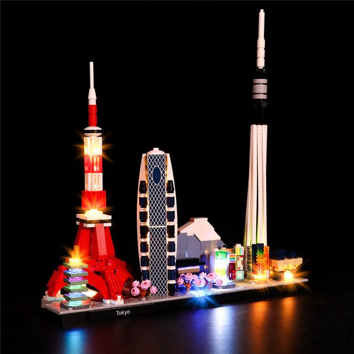 Actual product image BrickBling LED light set for LEGO Skyline Series Tokyo (21051)
