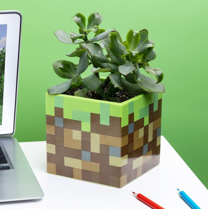 Actual product image Paladone Products Minecraft Grass Block Pen & Plant Pot
