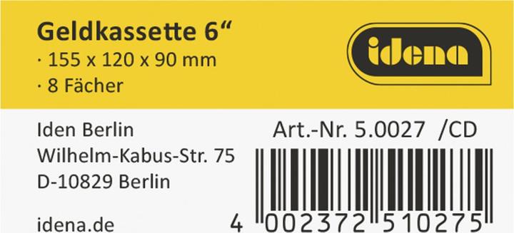 Produktbild Idena Geldkassette 6" 155x120x90mm, blau