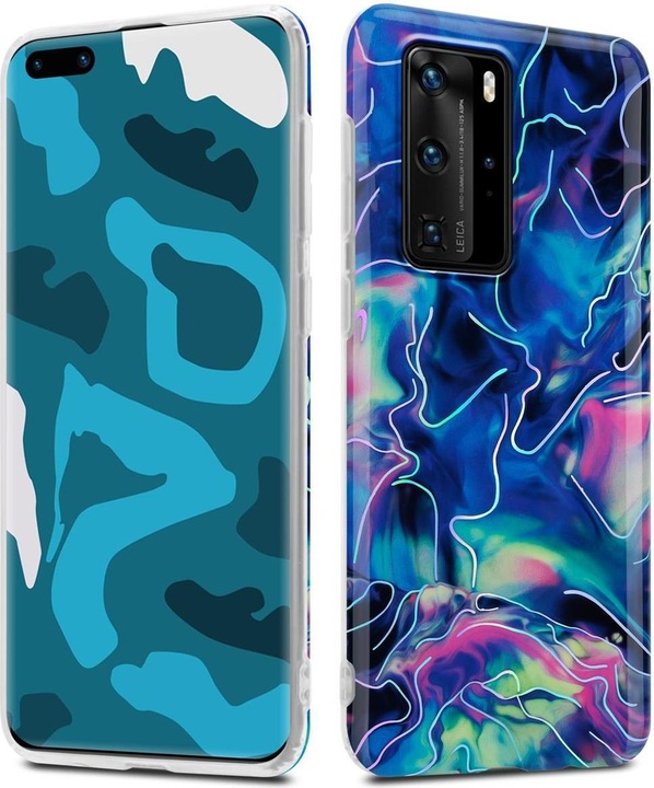 Actual product image Cadorabo IMD TPU Colorful Marble Cover (Huawei P40 Pro+)