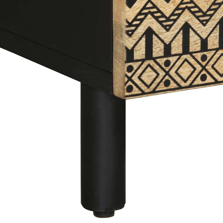 Image du produit VidaXL Table basse Table d'appoint Table de salon Noir Bois de manguier brut (80 x 54 x 40 cm)
