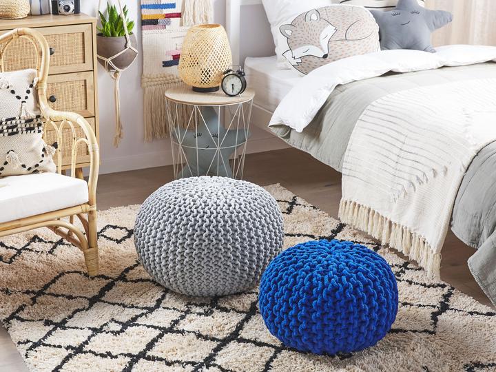 Produktbild Beliani Bilinis Pouf 50 x 35 cm hellgrau CONRAD