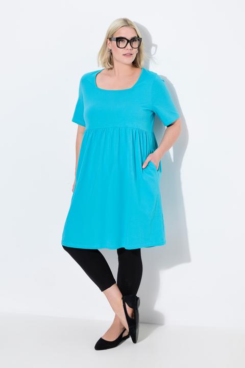 Produktbild Ulla Popken Kleid, A-Linie, Carree-Ausschnitt, Halbarm, Taschen (60)
