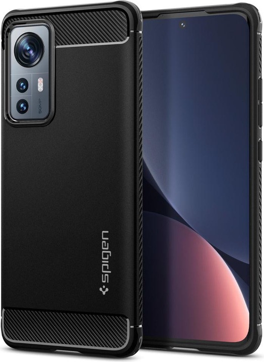 Spigen RUGGED ARMOR XIAOMI 12/12X MATTE Juodas (Xiaomi 12, Xiaomi 12X)
