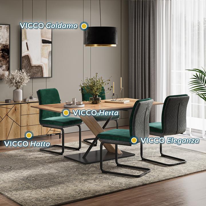 Produktbild Vicco Freischwinger Eleganza, Grün, 4er Set