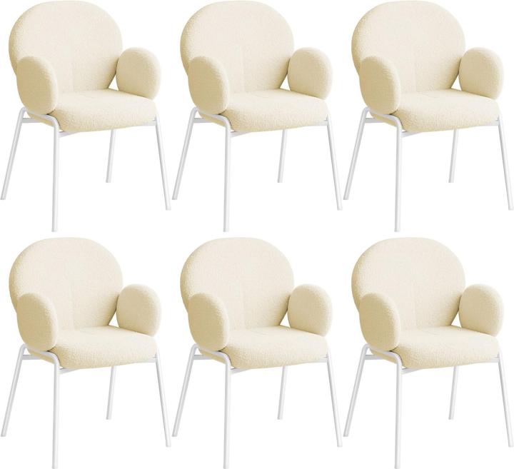 Image du produit tectake Set de 6 chaises Scandi rembourrées