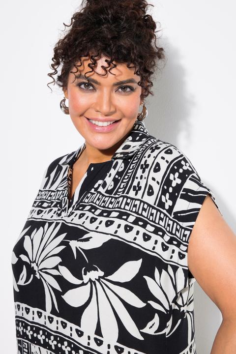 Immagine prodotto Ulla Popken Abito midi dal taglio oversize con colletto da camicia e mezze maniche (46, 48)