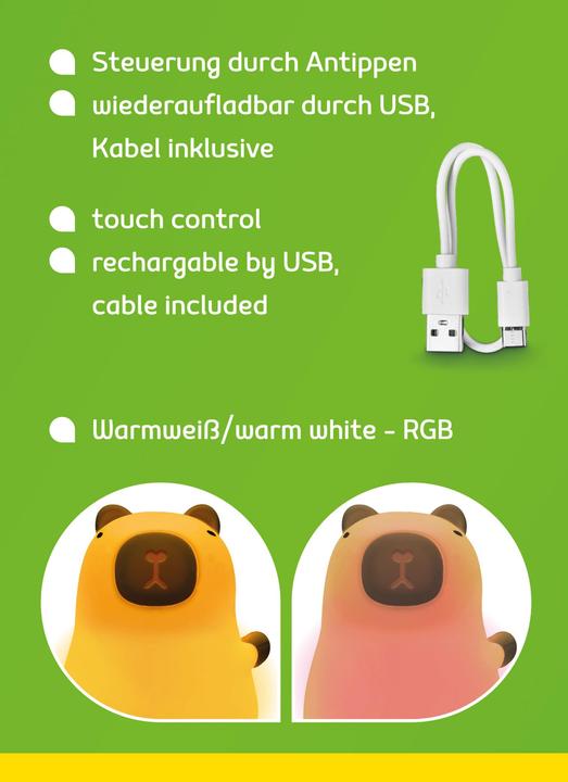 Actual product image Idena Capybara LED night light