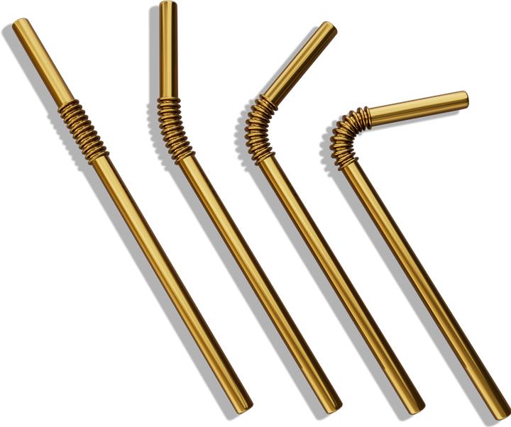 Image du produit Turtleneck Straw Pailles pliables en acier inoxydable (4 x)