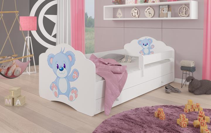 Actual product image ADRK Furniture Bed with mattress, slatted frame and drawer CASIMO BLUE BEAR 140x70 (70 x 140 cm)