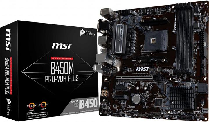 Produktbild MSI B450M Pro-VDH Plus (AM4, AMD B450, mATX)