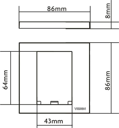 Produktbild Vision TechConnect 3 1-Gang UK Surround - Frontabdeckung - weiss