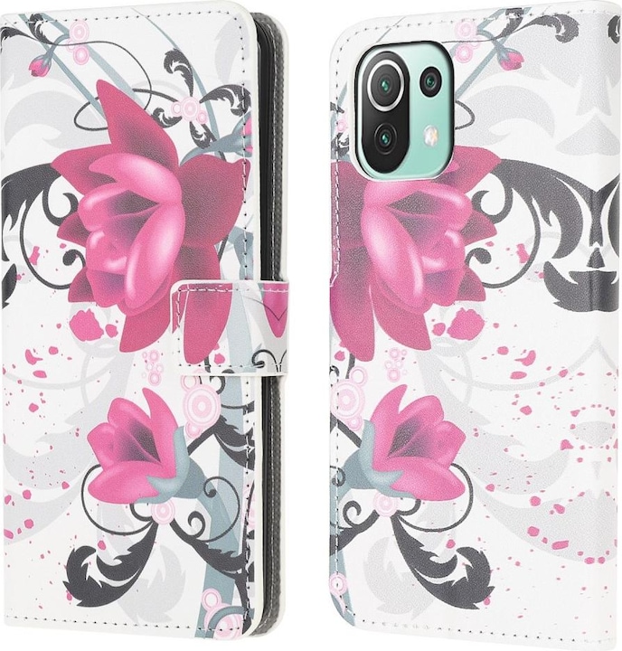 Produktbild Cover-Discount Xiaomi 11 Lite - Leder Hülle Etui Lotus Blüte (Xiaomi 11 Lite 5G NE)