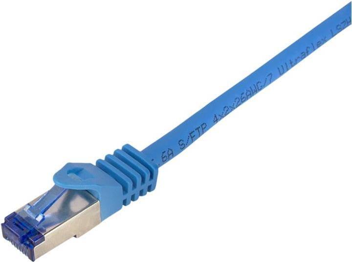 Actual product image LogiLink Patch cord Ultraflex, Cat.6A, S/FTP, 10 m, blue withCat.7 raw cable, extra flexible & soft cable m (S/FTP, CAT6a, 10 m)