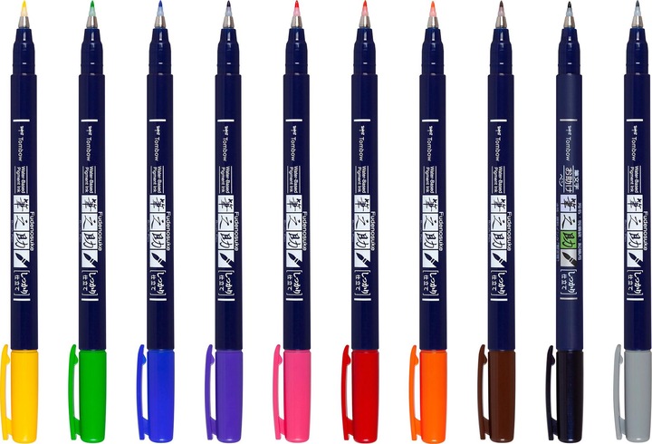 Immagine prodotto Tombow Penna calligrafica WS-BH WS-BH48PA Fudenosuke, Display (Multicolore)