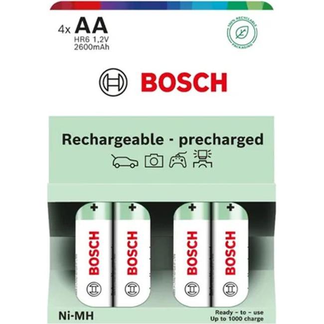 Kita VORGELADENE BATTERIEN BOSCH 4 STK. AA HR6B4P2600/00 2600mAh (4 pz., HR6, 2600 mAh), Batterie + pile