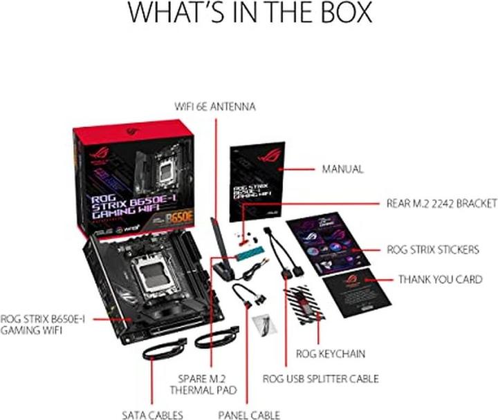 Immagine prodotto ASUS ROG STRIX B650E-I GAMING WIFI (AM5, AMD B650E, Mini-ITX)