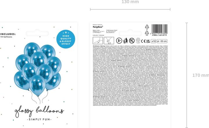 Image du produit Partydeco Ballons à effet miroir bleu - 10 pcs. (10 x)