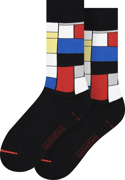 Image du produit MuseARTa Chaussettes Piet Mondrian - Composition avec rouge, bleu et jaune (Une unité par pack, 40 - 46)