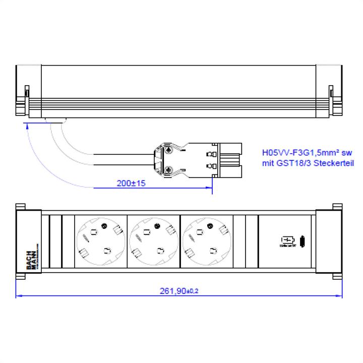 Produktbild Bachmann 916.506 (3x, CEE 7/3)